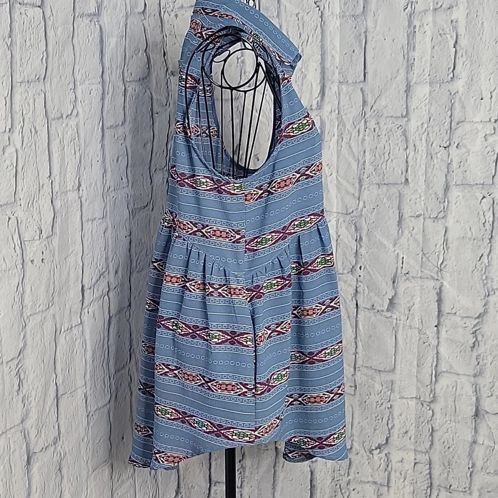 ENTRO Aztec Pattern‎ Button Up Sleeveless Blouse … - image 4